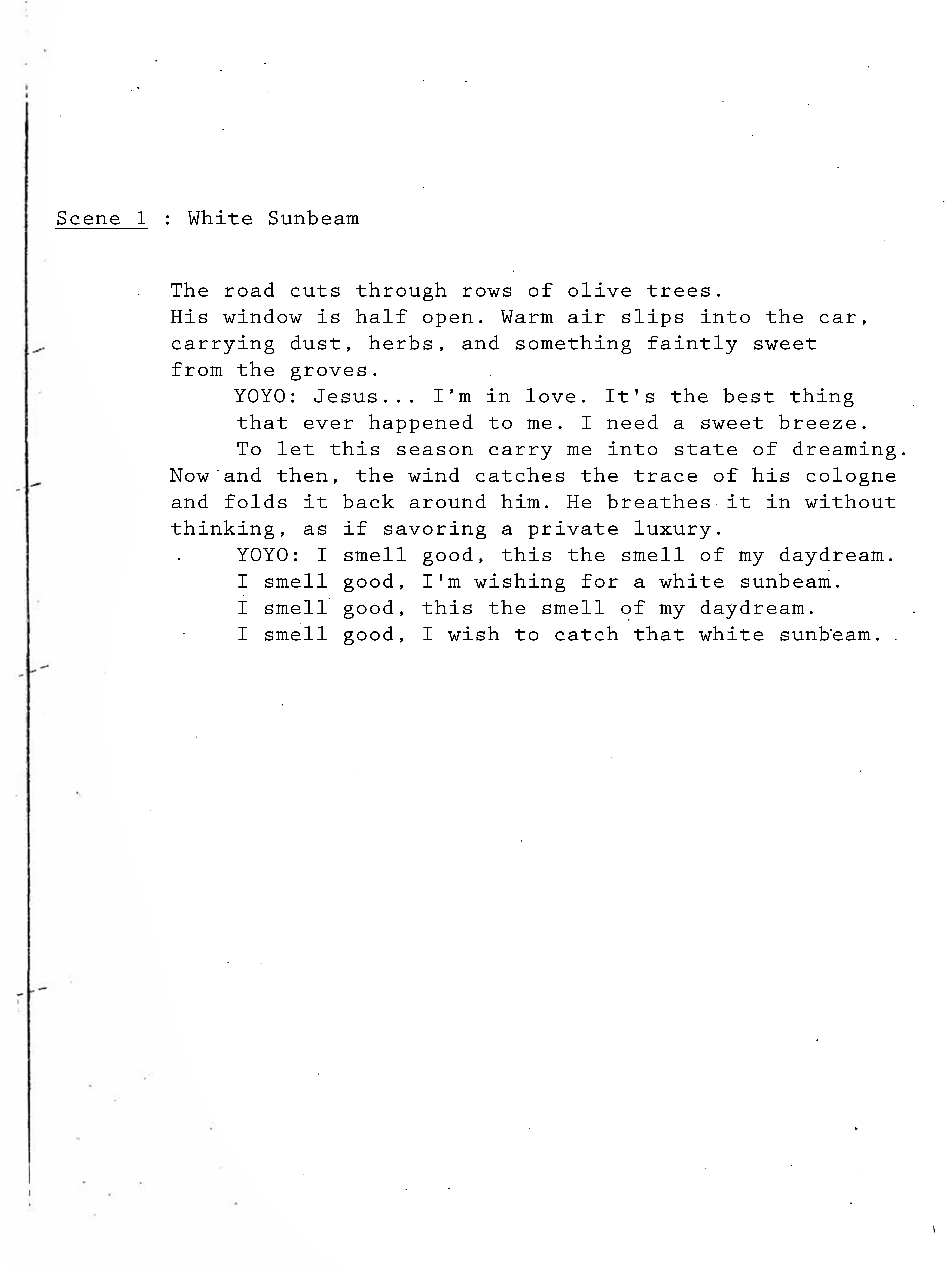 Track 1 lyric sheet